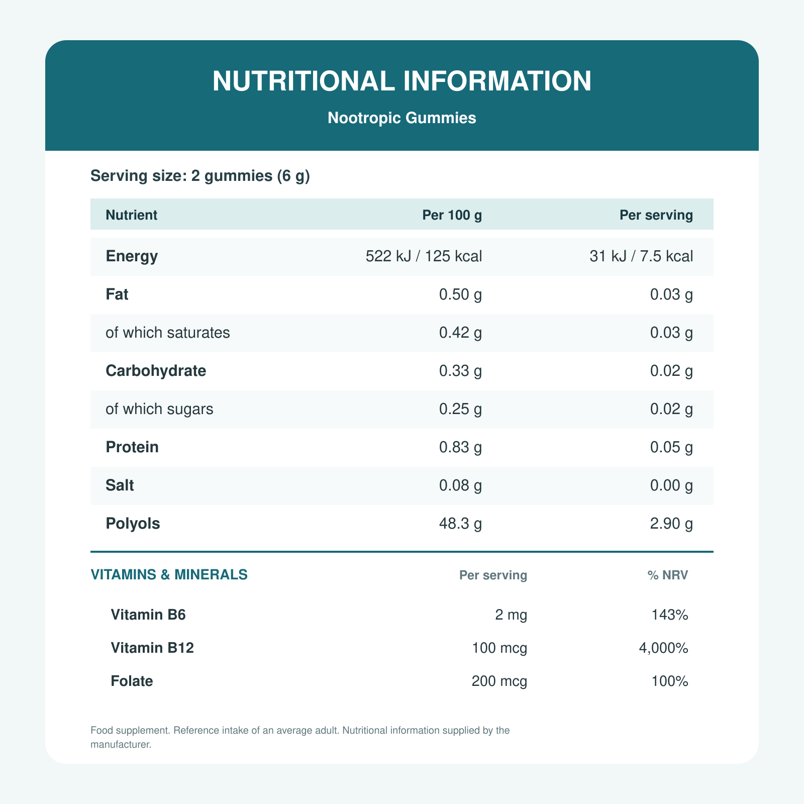 Nutritional Chart