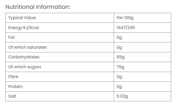 Nutritional Chart